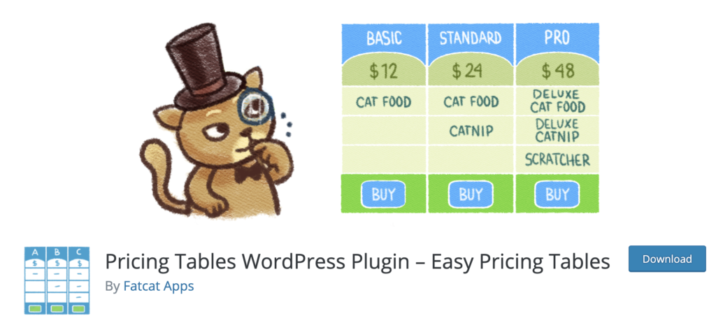 Easy Pricing Tables WordPress pricing table plugin