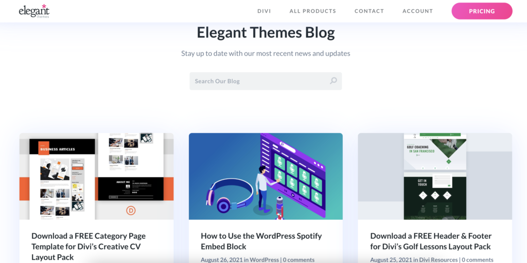 elegant themes wordpress blogs to follow