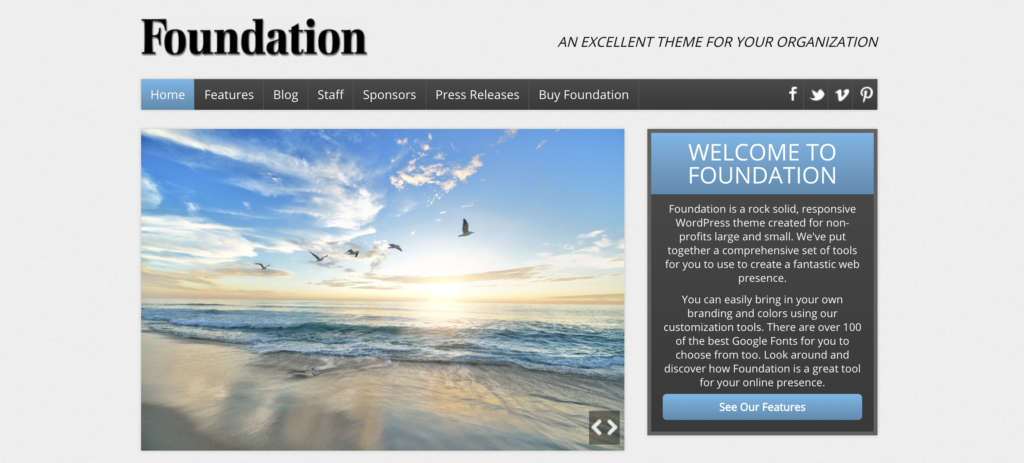 Foundation crowdfunding WordPress theme