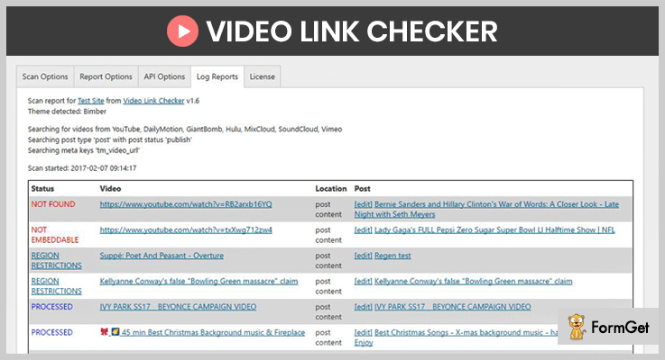 how to find broken links using Video Checker