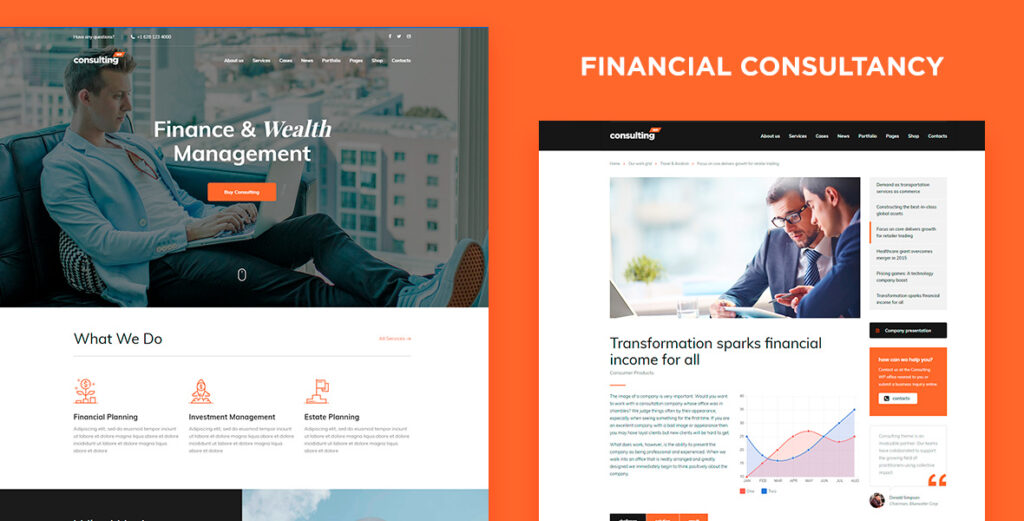 financial consultancy demo - consulting wp theme