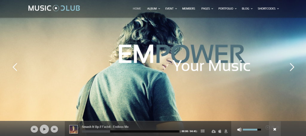 Music Club music WordPress theme