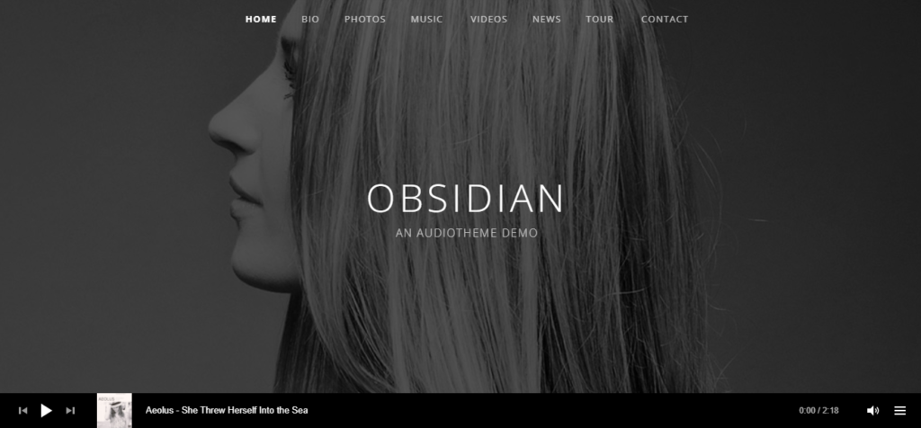 Obsidian wordpress theme for musicians