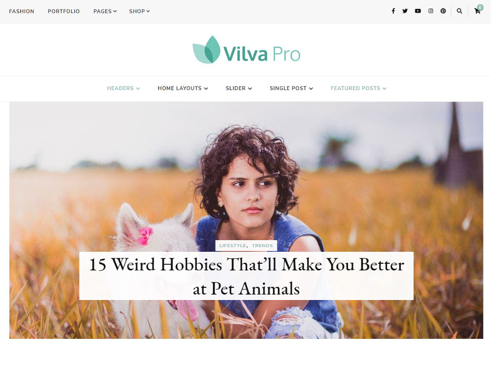 Vilva Pro WordPress magazine theme