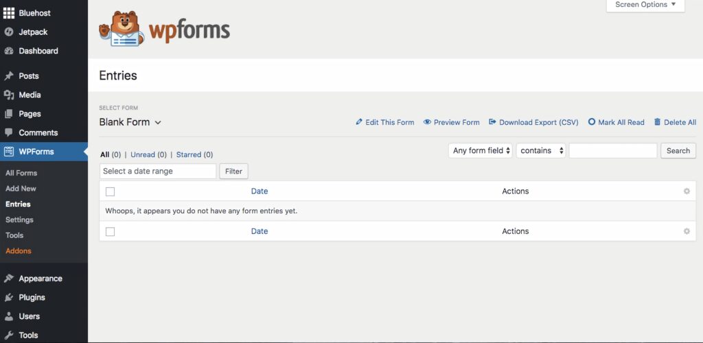 WPForms - managing form submission