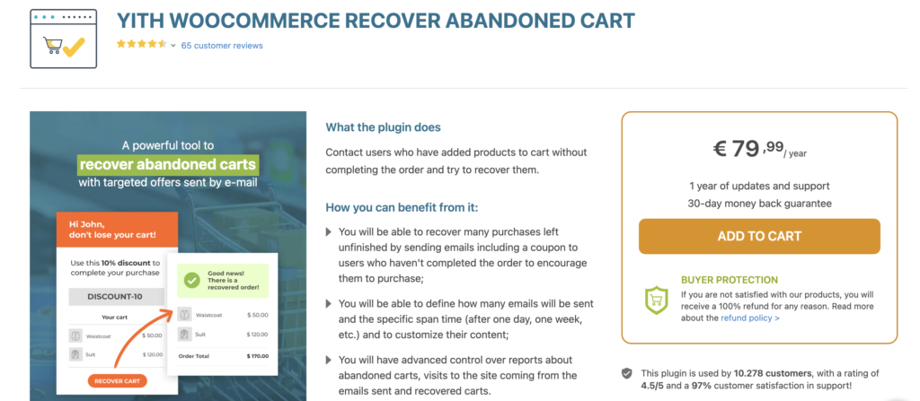 Yith WooCommerce Recover Abandoned Cart