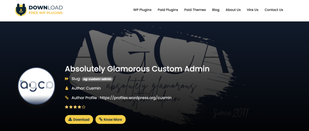 AG WordPress admin theme