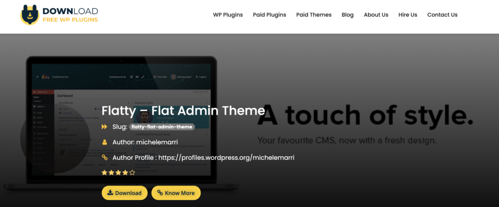  flatty – flat admin theme wordpress dashboard customize plugin