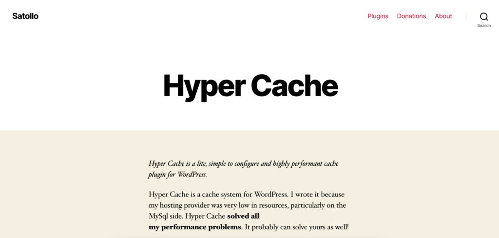 Hyper Cache WordPress caching plugins