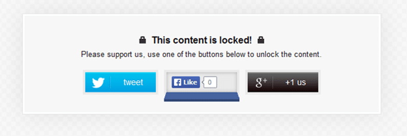 Example of a content locker popup