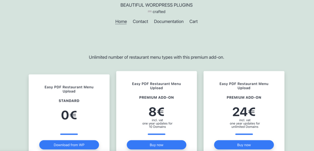 Easy Restaurant Menu restaurant wordpress plugin