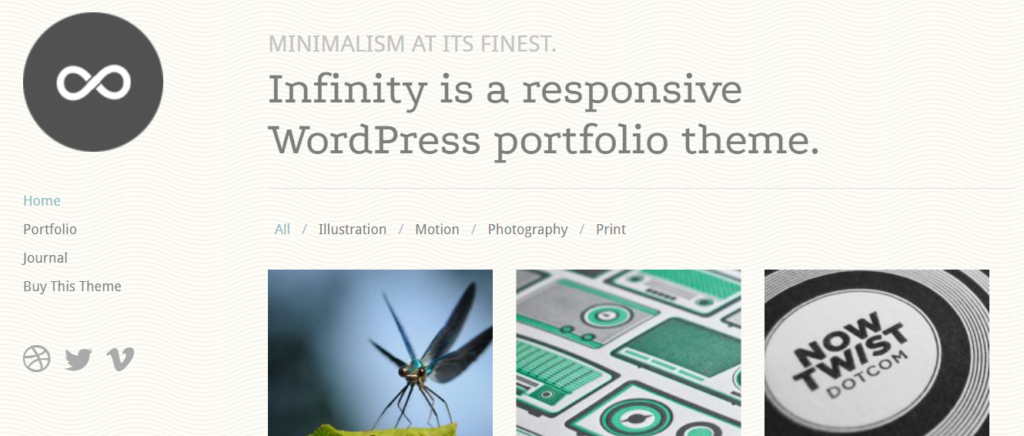 infinity minimalist wordpress theme