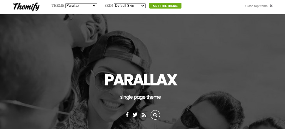 Parallax one page wordpress theme