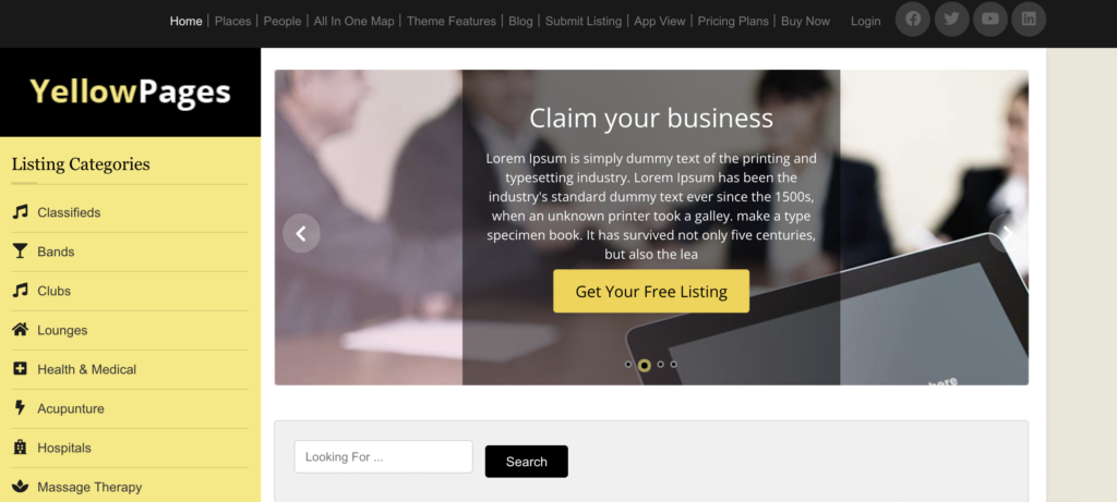 Yellow Pages - best directory WordPress themes