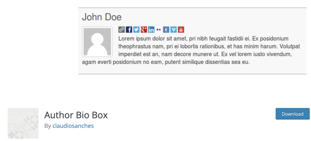 author bio box - author box wordpress plugin
