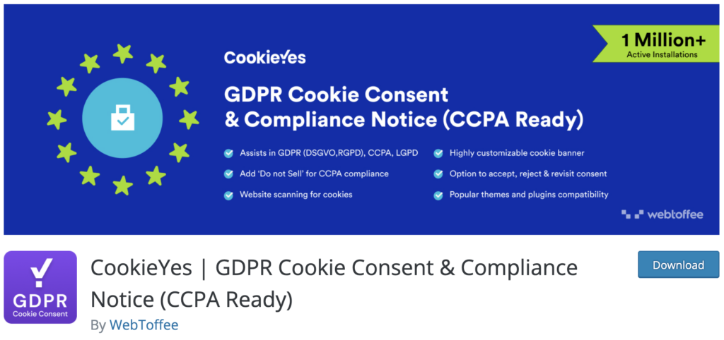 cookieyes gdpr cookie consent & compliance (ccpa ready) wordpress