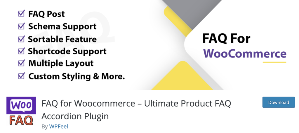 FAQ for WooCommerce WordPress faq plugin

