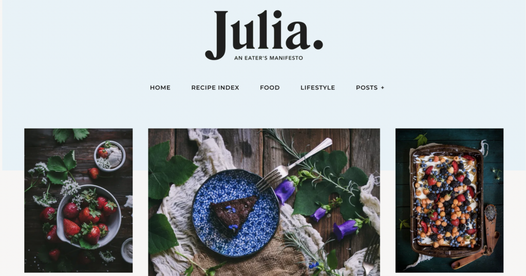 Julia - best wordpress themes for food blogs