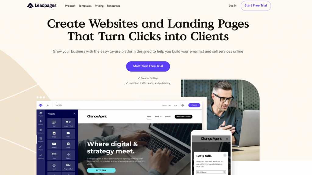 Leadpages wordpress landing page plugin