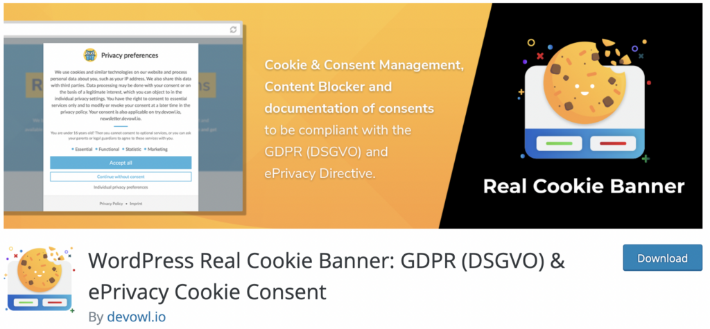 wordpress real cookie banner plugin