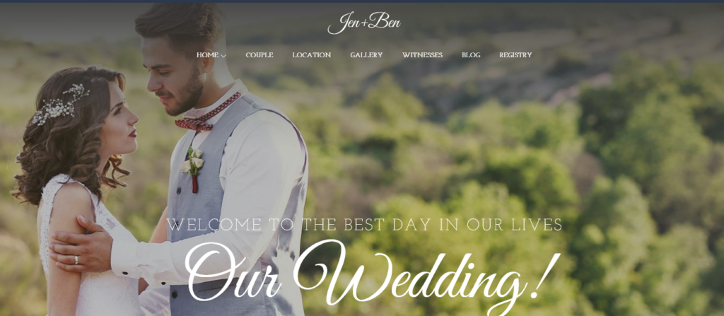 Jen Ben wedding wordpress theme