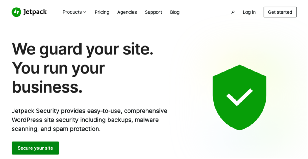 Jetpack security features website screenshot