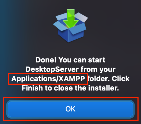 The location of the XAMPP folder installed by DesktopServer