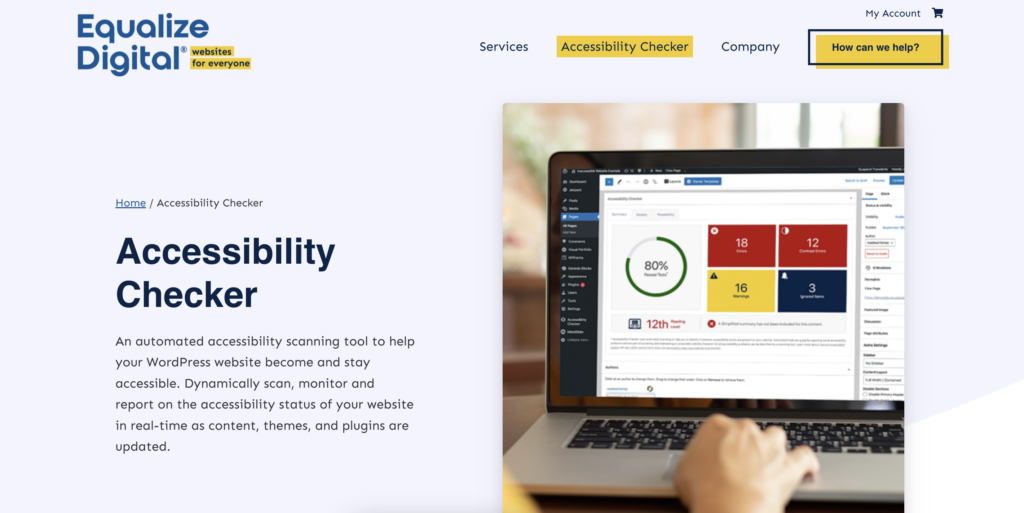 Screenshot of Accesibility Checker wordpress accessibility plugin