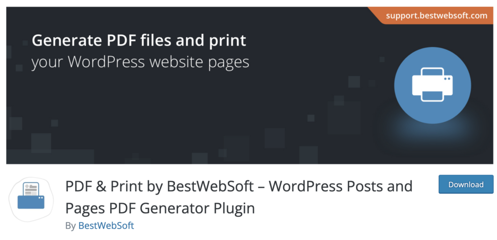 Scxreenshot of PDF & Print by BestWebSoft