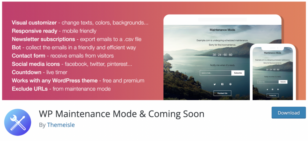 Screenshot of WP Maintenance Mode & Coming Soon
