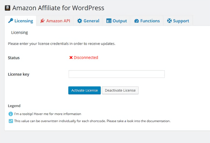 AAWP configuration screenshot 1 for adding Amazon affiliate links to WordPress