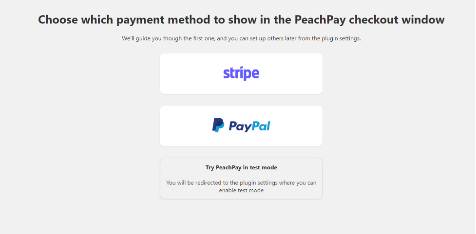 Setting up Payment Processor Peachpay