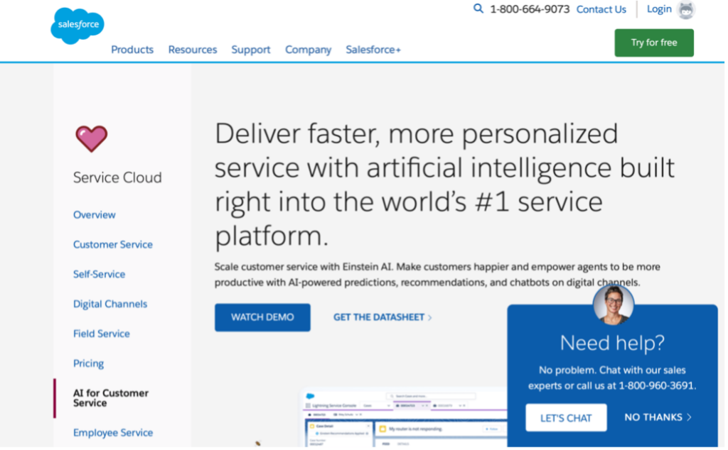 Service Cloud Einstein screenshot