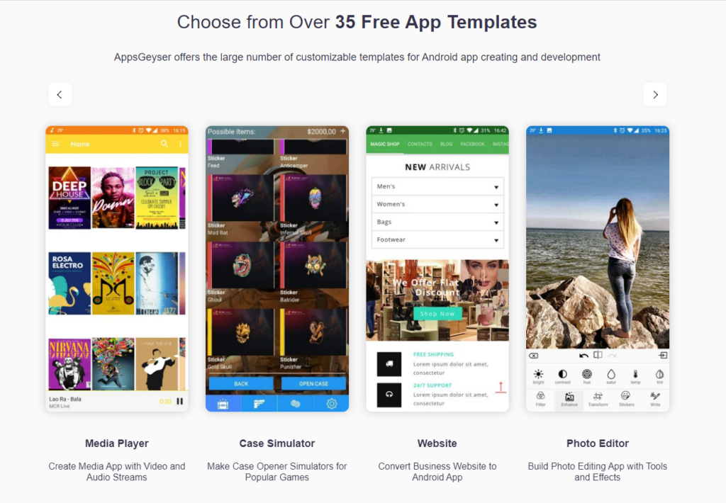 appsgeyser app template to convert wordpress to mobile app