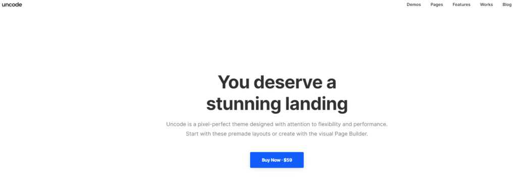 Uncode - best landing page themes for WordPress