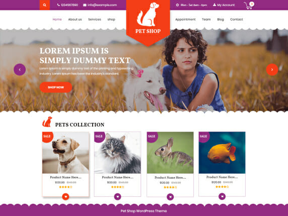 pet shop wordpress theme