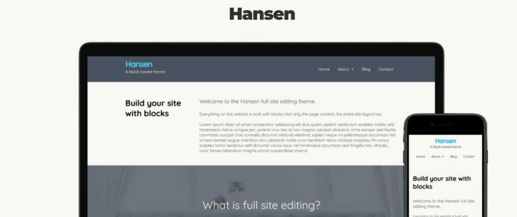 hansen - full site editing wordpress themes