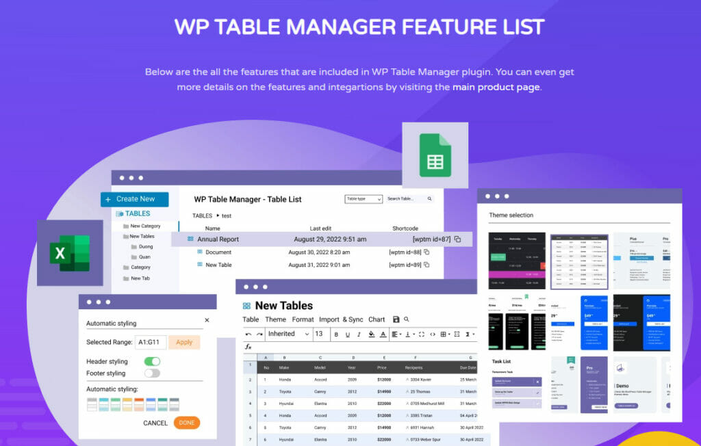 wp table manager by joomunited - price table plugin for wordpress