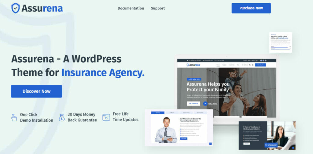 assurena - insurance agency wordpress theme