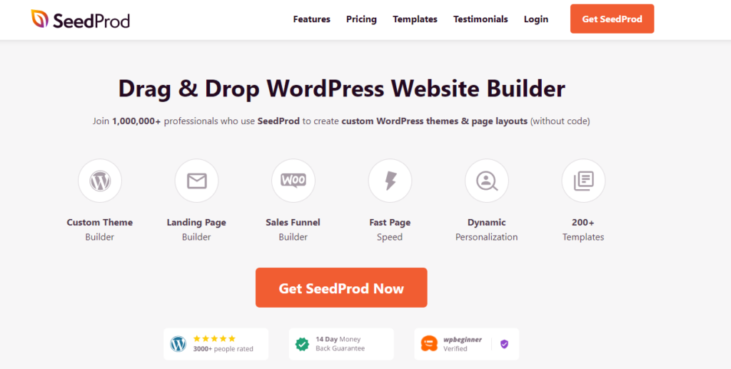 seedprod - wordpress theme builder
