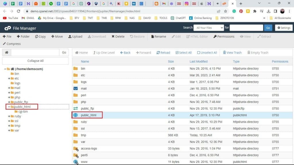 cPanel - Files - File Manager