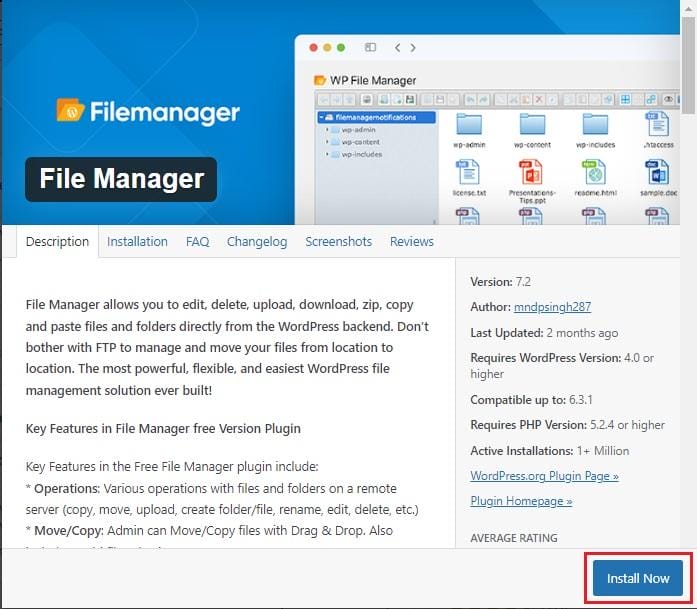 WP File Manager Plugin 