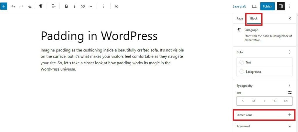 Padding Within the WordPress Editor 