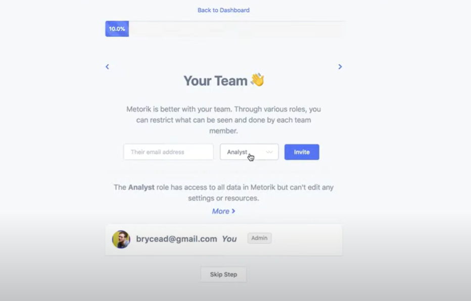 Setup Your Team on Metorik Dashboard