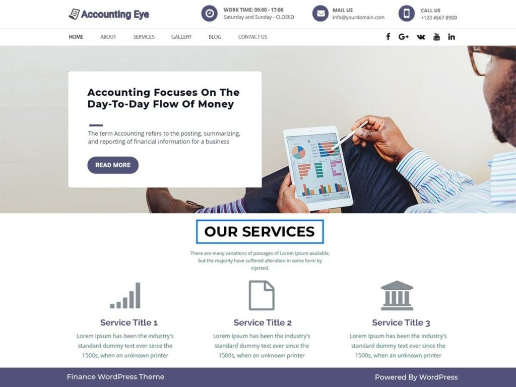 Finance Accounting - WordPress Themes for Financial Sites