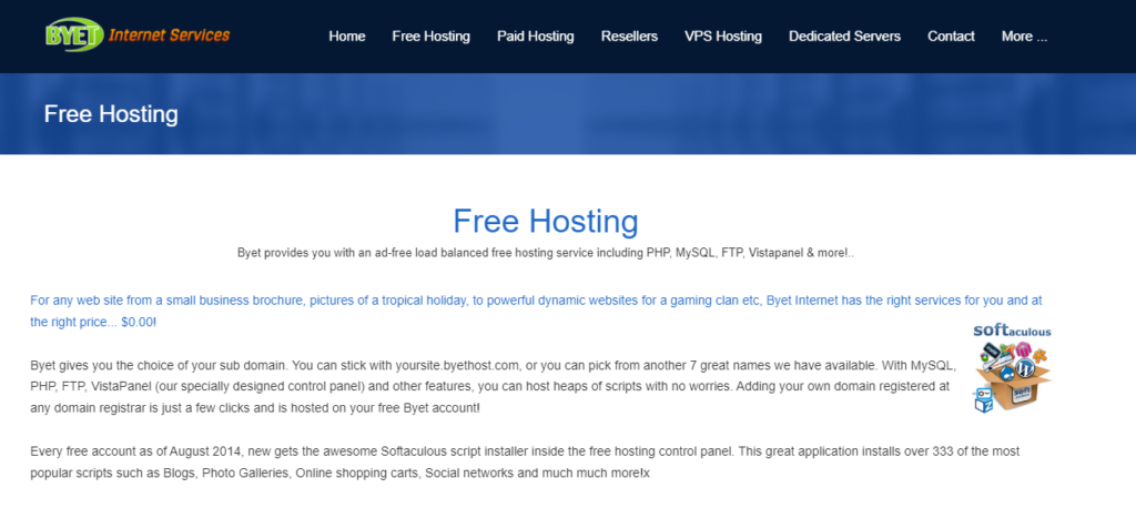 free wordpress hosting - Byethost