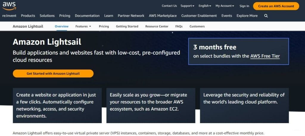 Amazon Lightsail - VPS Hosting Providers for 2024
