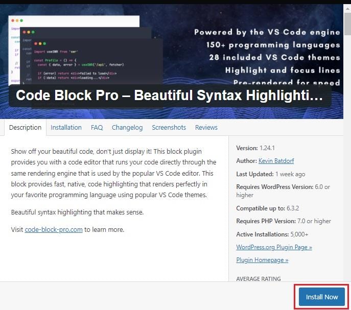 Display Code Using Code Blocks Pro 