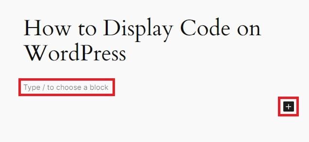 built-in "code" block
