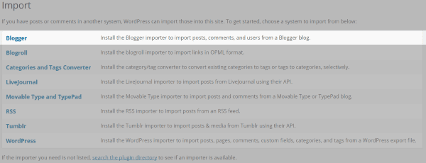 Import the content of your blogging platform to WordPress 
